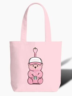 NWT Starbucks Pink Drink Collection - Bearista Pink Tote